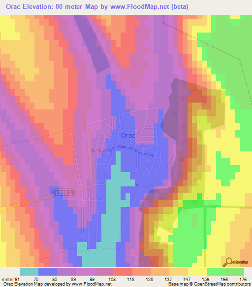 Orac,Moldova Elevation Map