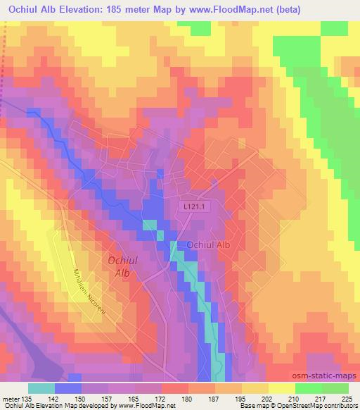 Ochiul Alb,Moldova Elevation Map