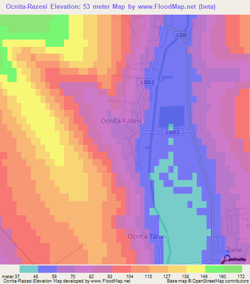 Ocnita-Razesi,Moldova Elevation Map