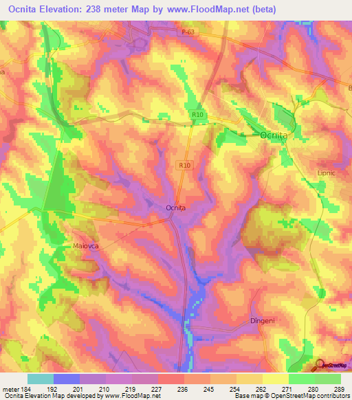 Ocnita,Moldova Elevation Map