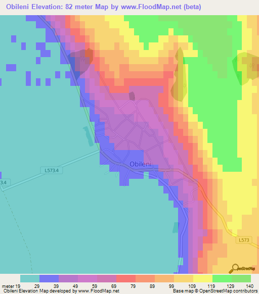 Obileni,Moldova Elevation Map