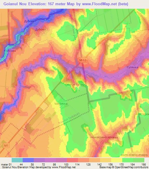 Goianul Nou,Moldova Elevation Map