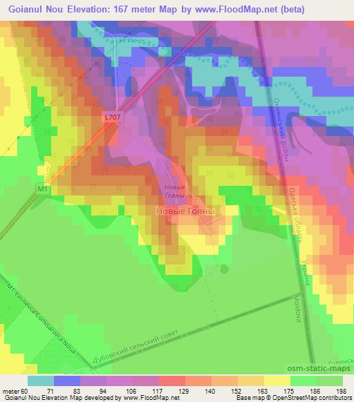 Goianul Nou,Moldova Elevation Map