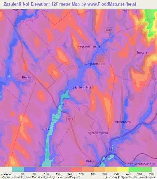 Zazulenii Noi,Moldova Elevation Map