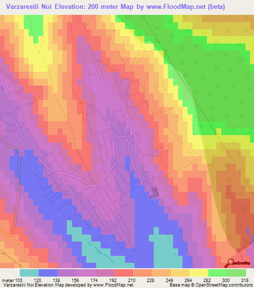 Varzarestii Noi,Moldova Elevation Map