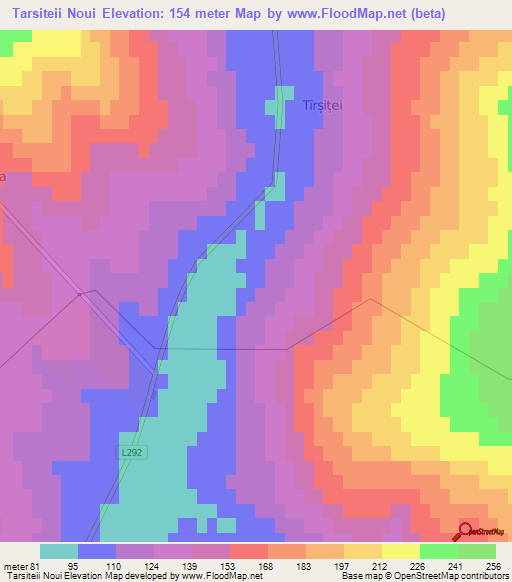 Tarsiteii Noui,Moldova Elevation Map