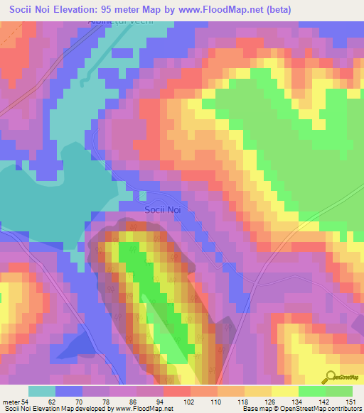 Socii Noi,Moldova Elevation Map