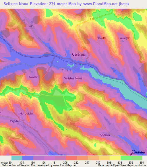 Selistea Noua,Moldova Elevation Map