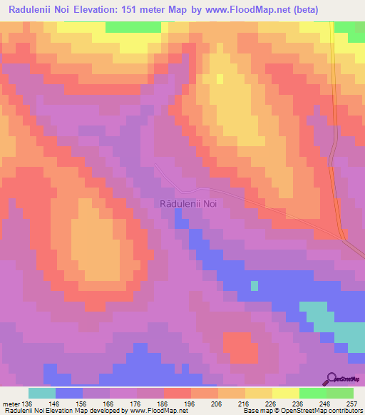 Radulenii Noi,Moldova Elevation Map