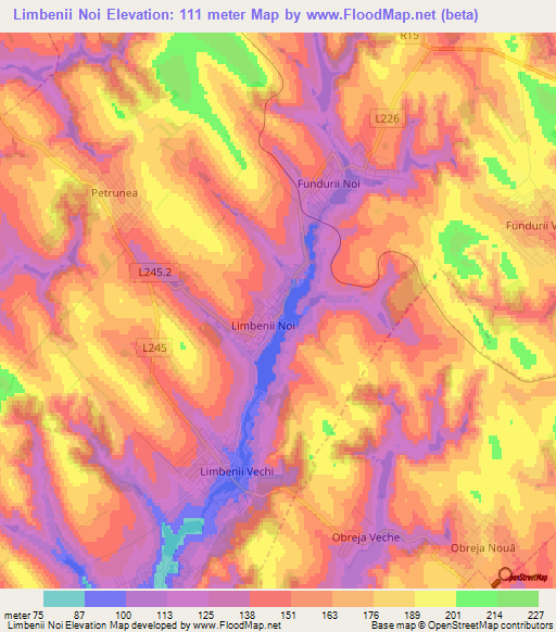 Limbenii Noi,Moldova Elevation Map