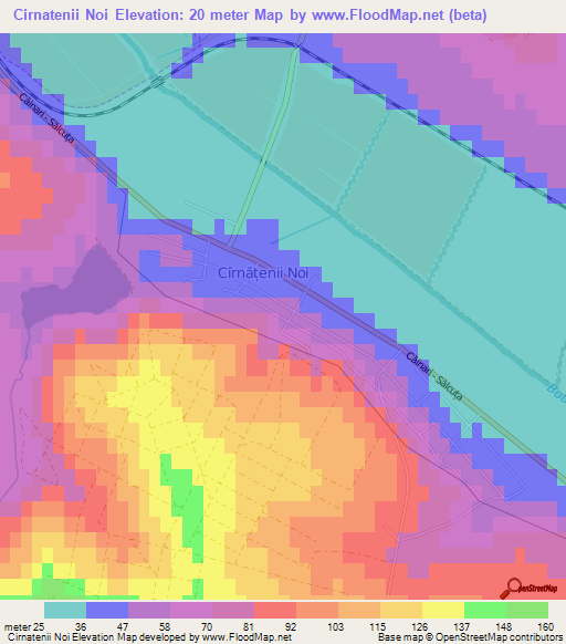 Cirnatenii Noi,Moldova Elevation Map