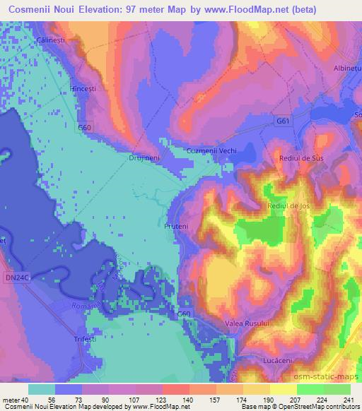 Cosmenii Noui,Moldova Elevation Map