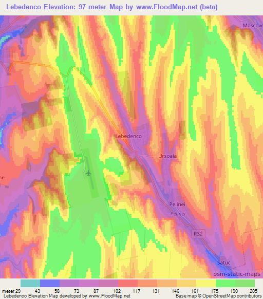 Lebedenco,Moldova Elevation Map