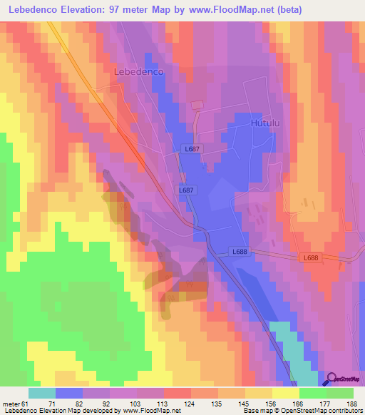 Lebedenco,Moldova Elevation Map