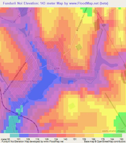 Fundurii Noi,Moldova Elevation Map