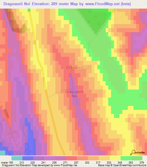 Dragusenii Noi,Moldova Elevation Map