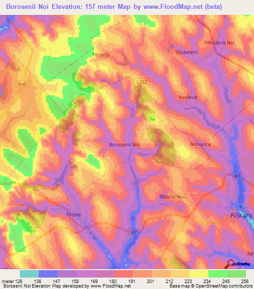 Borosenii Noi,Moldova Elevation Map