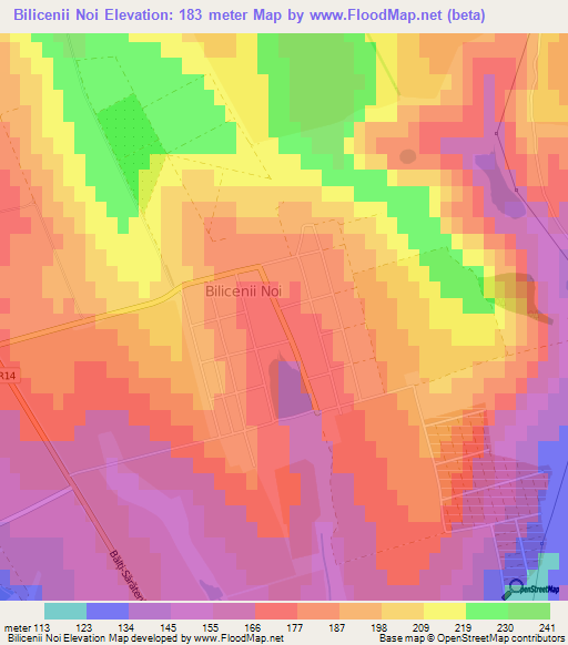 Bilicenii Noi,Moldova Elevation Map