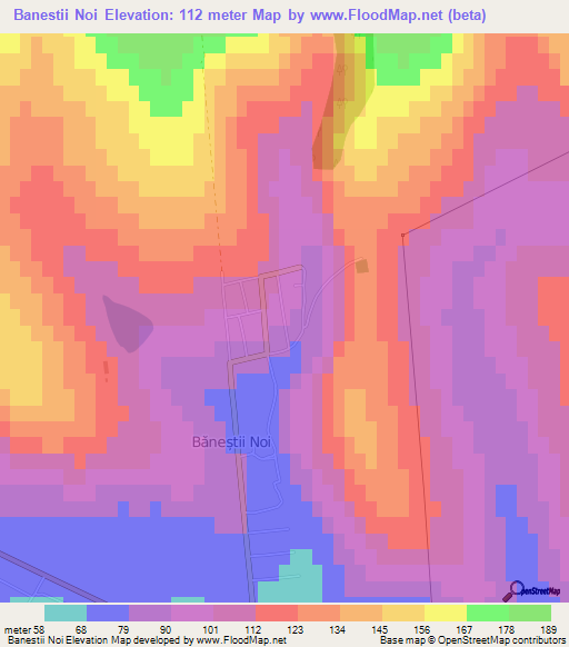 Banestii Noi,Moldova Elevation Map