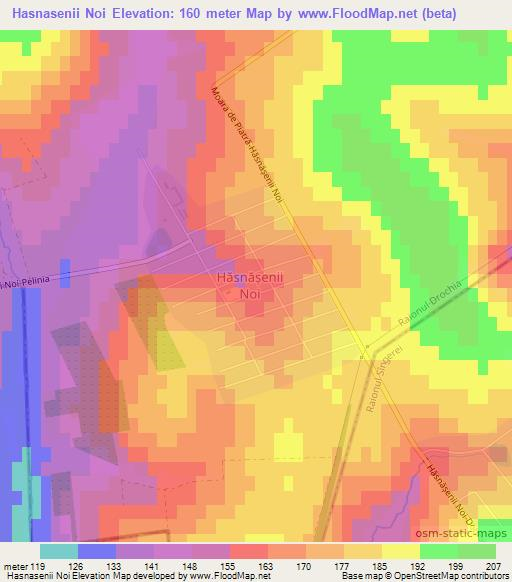 Hasnasenii Noi,Moldova Elevation Map