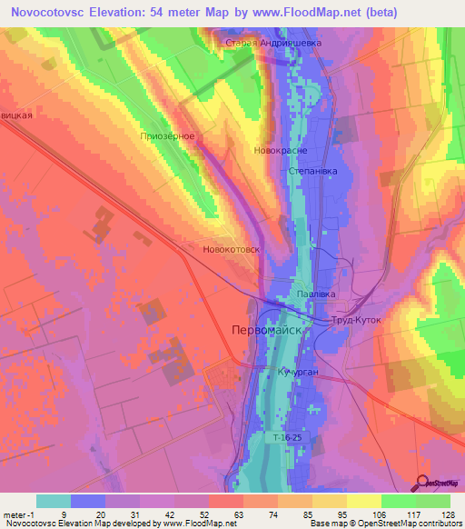 Novocotovsc,Moldova Elevation Map