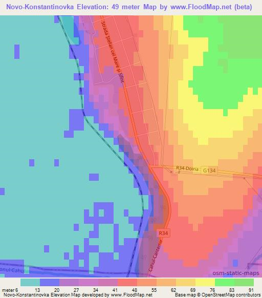 Novo-Konstantinovka,Moldova Elevation Map