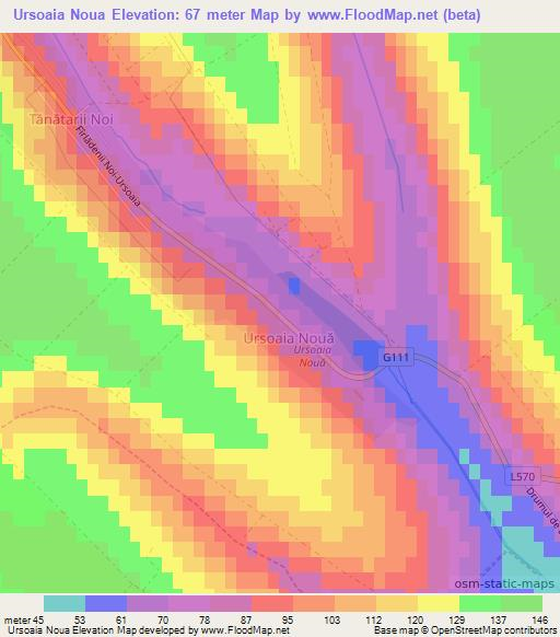 Ursoaia Noua,Moldova Elevation Map