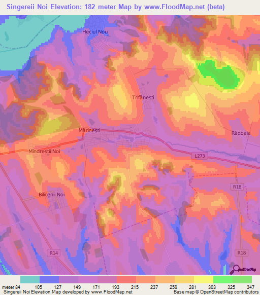 Singereii Noi,Moldova Elevation Map