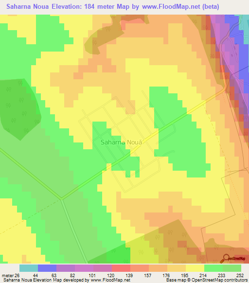 Saharna Noua,Moldova Elevation Map