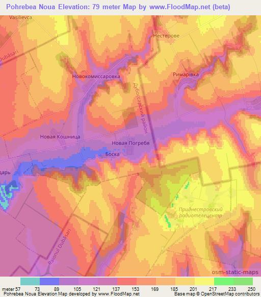 Pohrebea Noua,Moldova Elevation Map