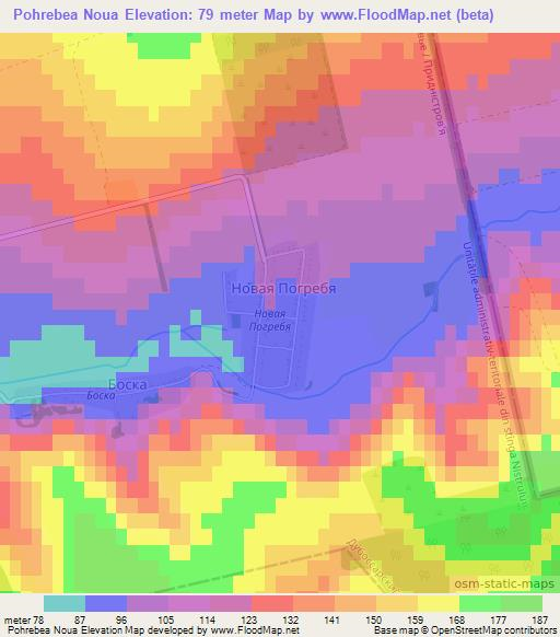 Pohrebea Noua,Moldova Elevation Map