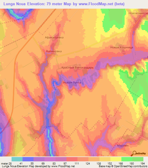 Lunga Noua,Moldova Elevation Map