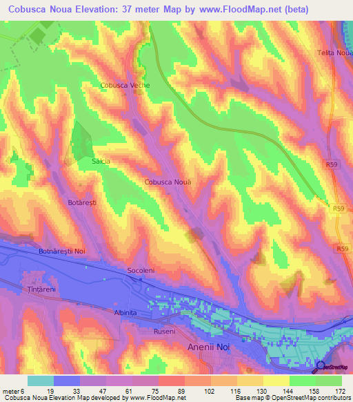 Cobusca Noua,Moldova Elevation Map