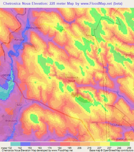 Chetrosica Noua,Moldova Elevation Map