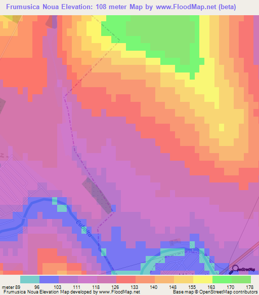 Frumusica Noua,Moldova Elevation Map