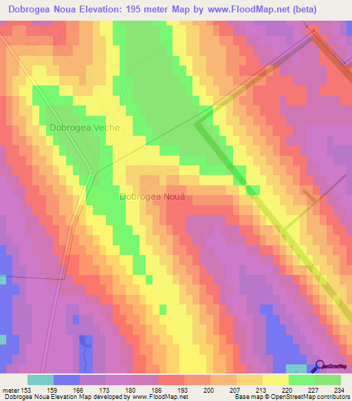 Dobrogea Noua,Moldova Elevation Map