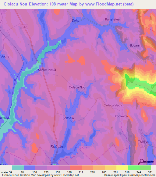 Ciolacu Nou,Moldova Elevation Map