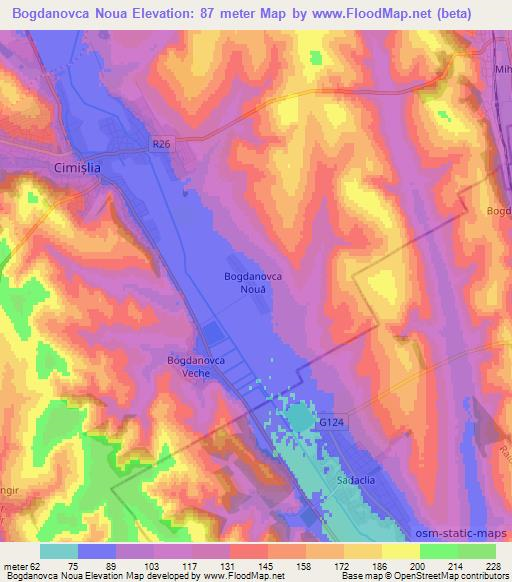 Bogdanovca Noua,Moldova Elevation Map