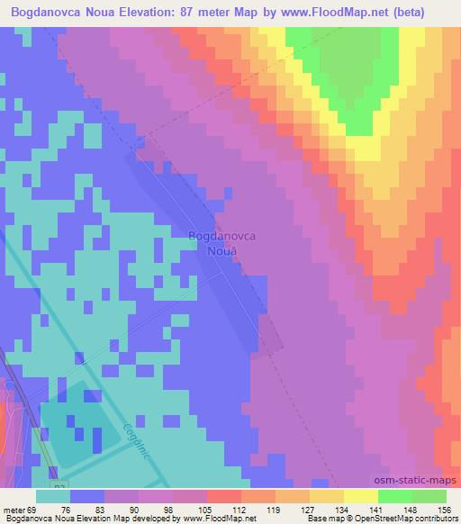 Bogdanovca Noua,Moldova Elevation Map