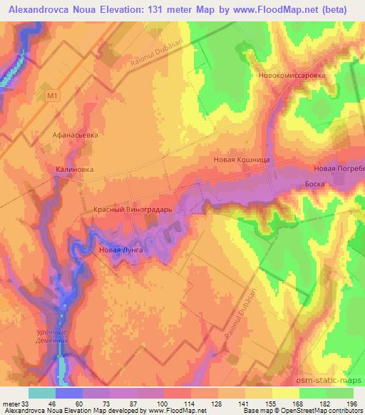 Alexandrovca Noua,Moldova Elevation Map