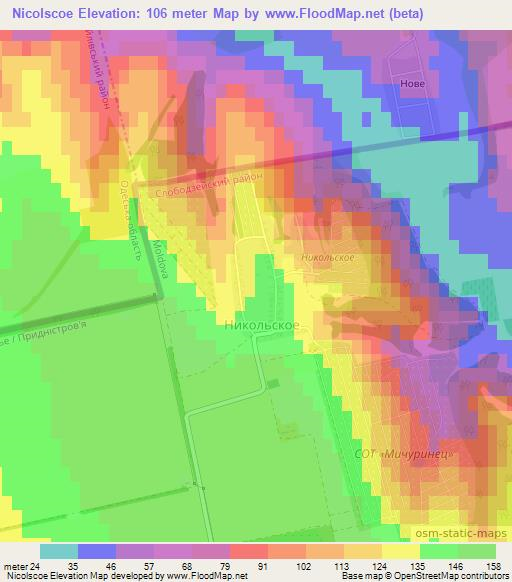 Nicolscoe,Moldova Elevation Map