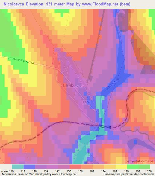 Nicolaevca,Moldova Elevation Map