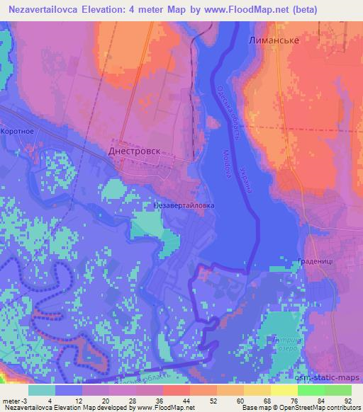 Nezavertailovca,Moldova Elevation Map