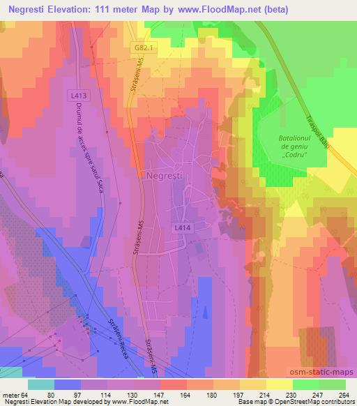 Negresti,Moldova Elevation Map