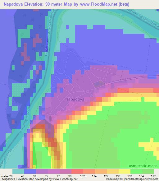 Napadova,Moldova Elevation Map