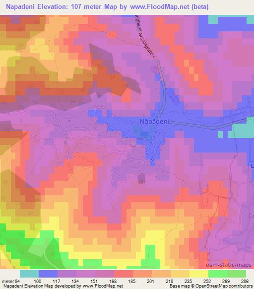 Napadeni,Moldova Elevation Map