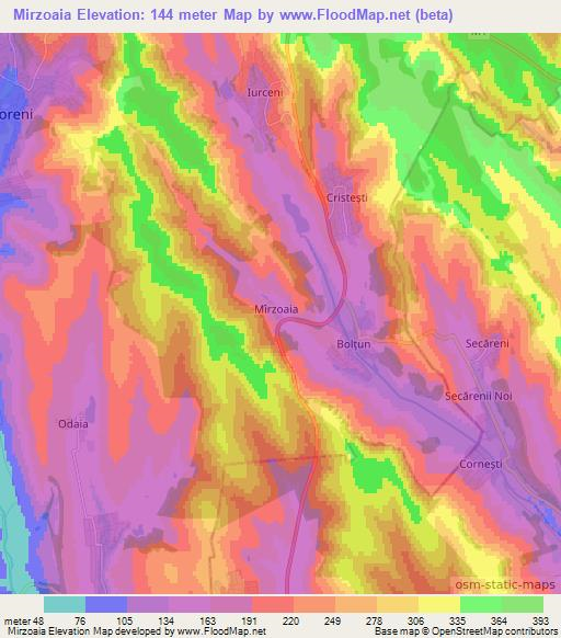 Mirzoaia,Moldova Elevation Map