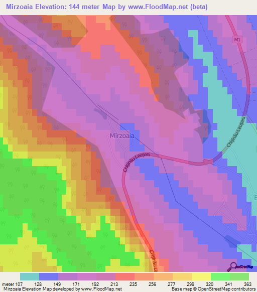 Mirzoaia,Moldova Elevation Map