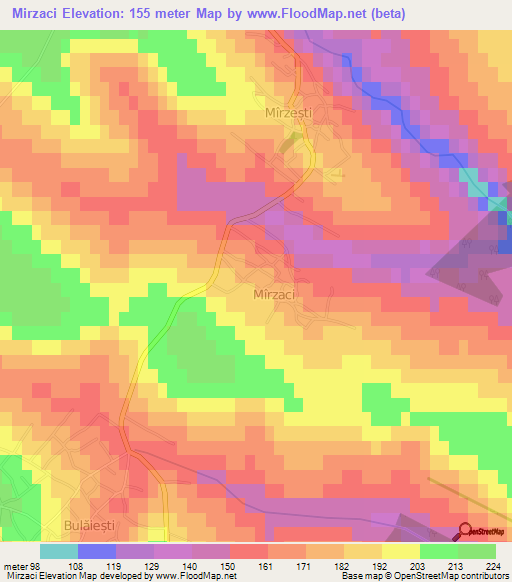 Mirzaci,Moldova Elevation Map