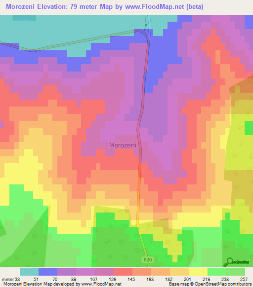 Morozeni,Moldova Elevation Map